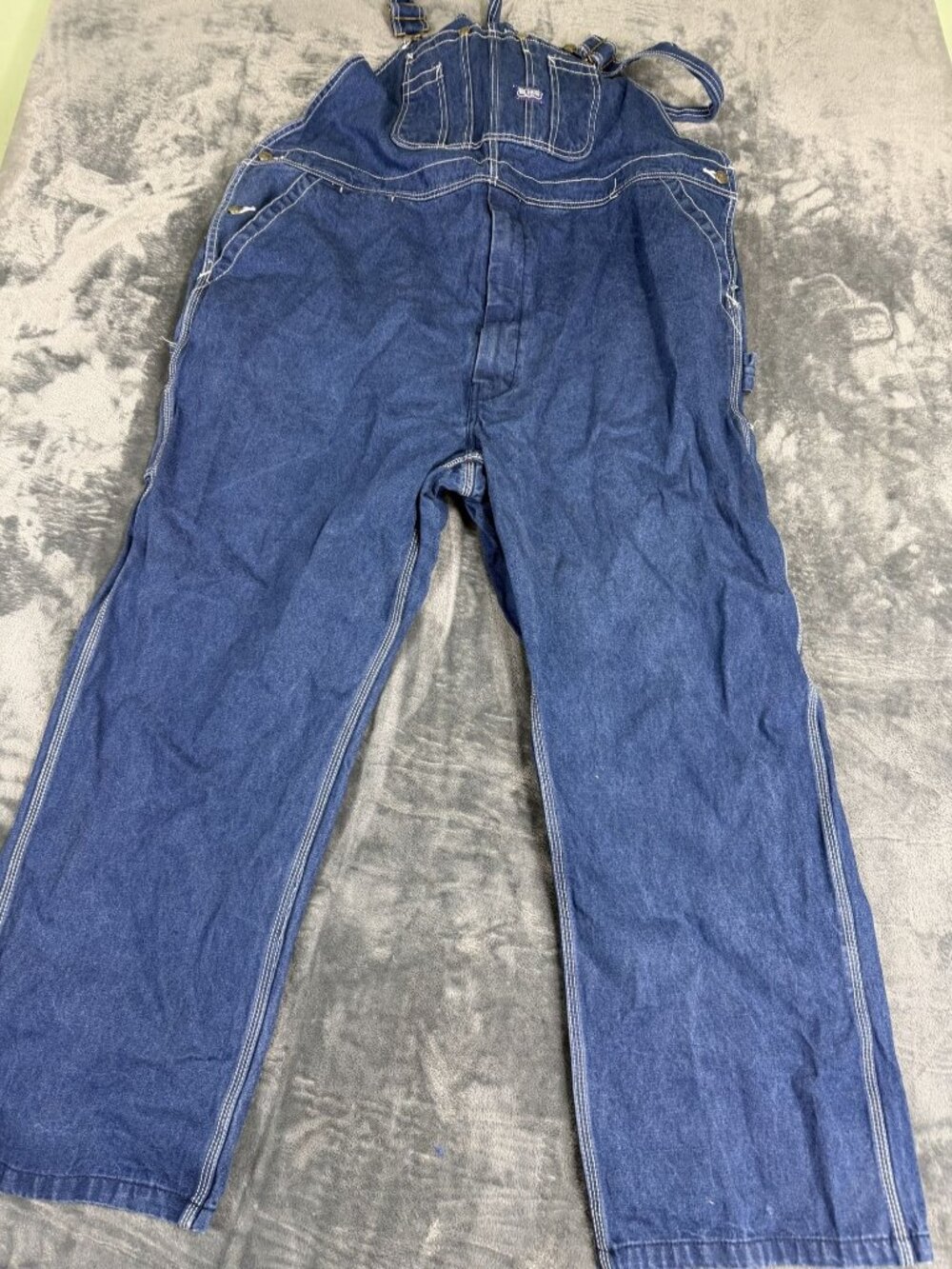 Big Smith Mens Blue Denim Bib Overalls Workwear 50x32